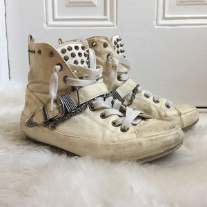 Sam Edelman Alexander Off White Spiked Sneakers